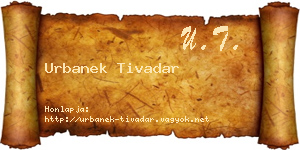 Urbanek Tivadar névjegykártya