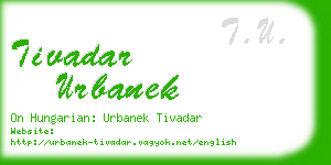 tivadar urbanek business card